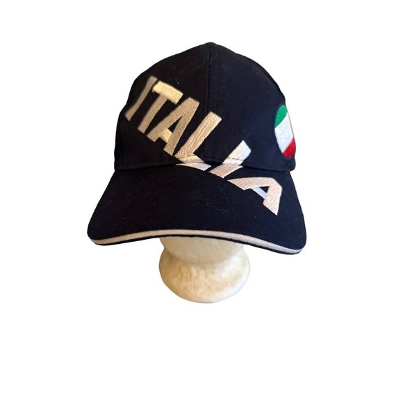 Italia Baseball Cap With Italian Flag Patch Adjustable - Picture 1 of 5